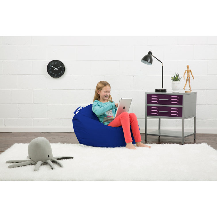 Sapphire Blue Polyester Bean Bag Chair with Removable Cover
