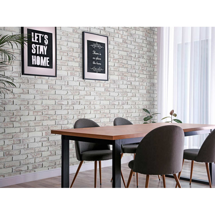Whitewash Faux Brick Textured Wall Panel 47" x 32"