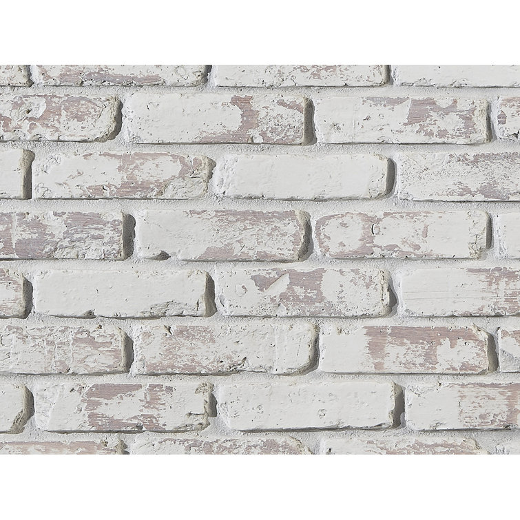 Whitewash Faux Brick Textured Wall Panel 47" x 32"