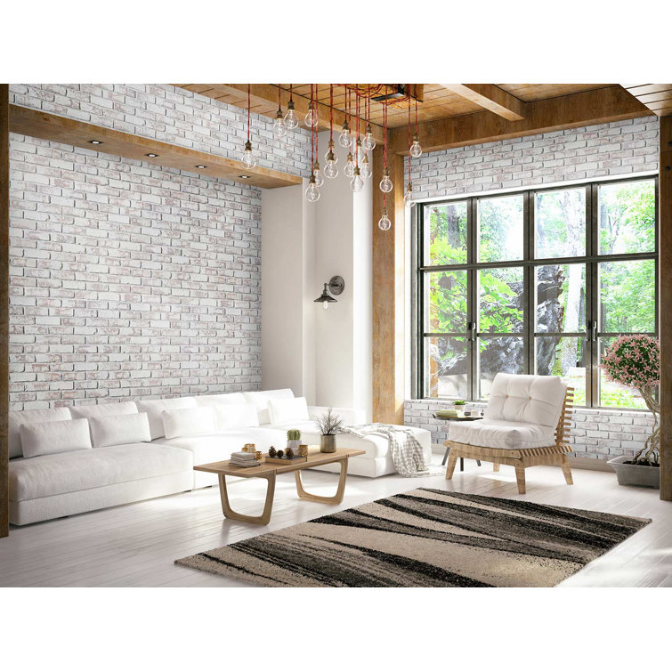 Whitewash Faux Brick Textured Wall Panel 47" x 32"