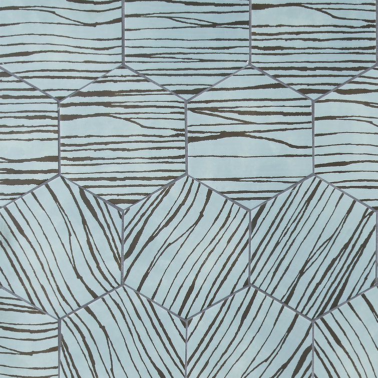 Modern Hex Zen 9" Multicolor Matte Porcelain Tile