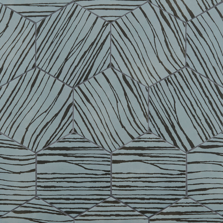 Modern Hex Zen 9" Multicolor Matte Porcelain Tile