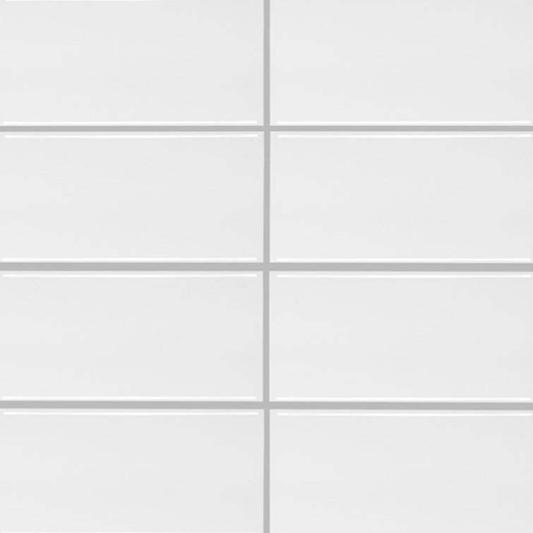 White 12" x 12" PVC Peel and Stick Subway Tile