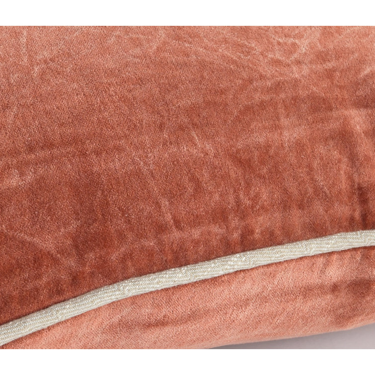 Terra Cotta Velvet 18-inch Square Throw Pillow