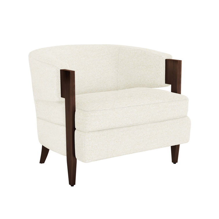 Kelsey Azure and Light Grey Foam Walnut Chair
