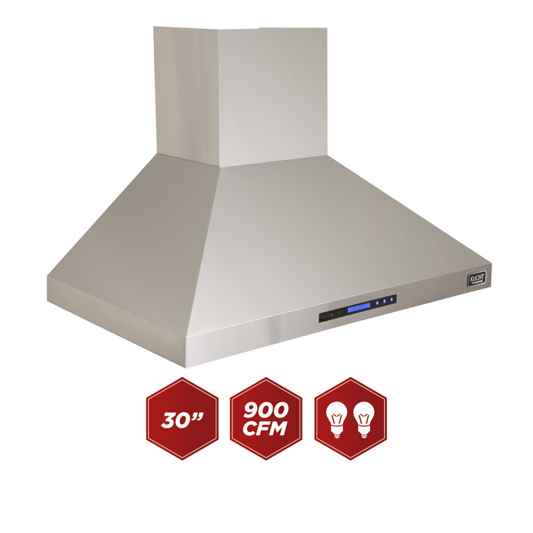 Kucht 30" Stainless Steel Wall Mounted Range Hood with LED Lights