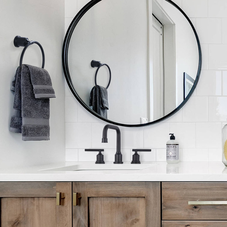 Matte Black Modern Widespread Bathroom Faucet with Pop-Up Drain