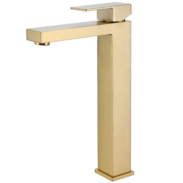 Brushed Gold Single Handle Vessel Sink Bathroom Faucet