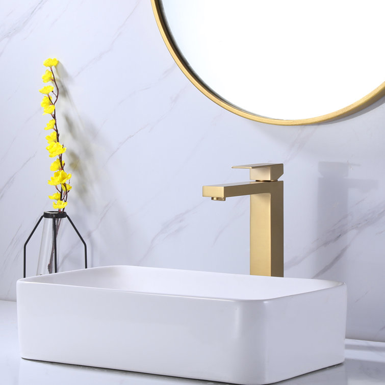 Brushed Gold Single Handle Vessel Sink Bathroom Faucet
