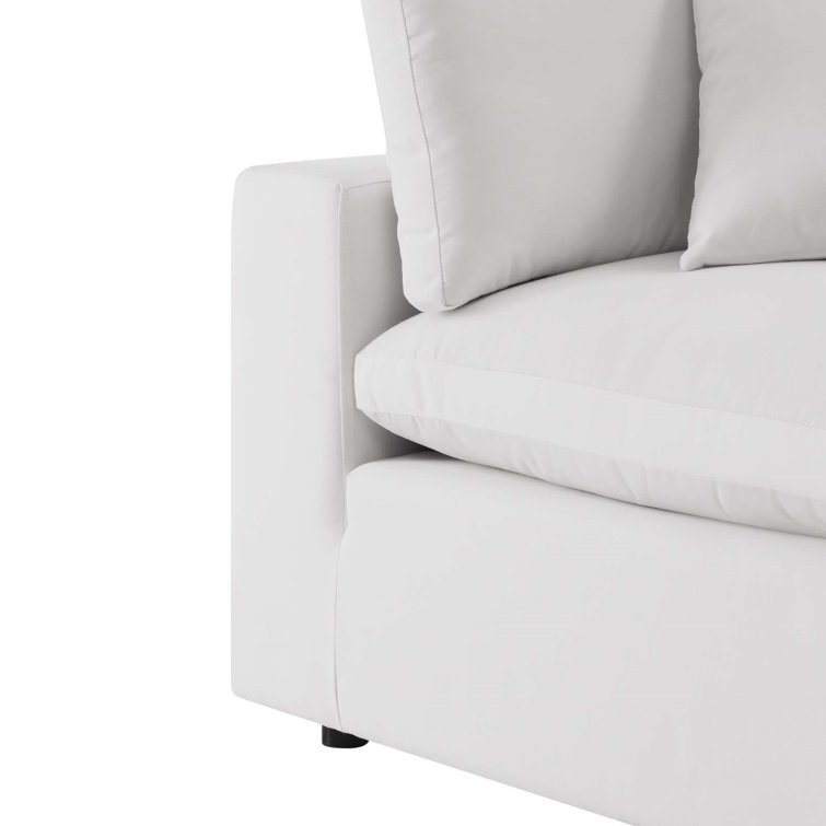 Commix 36" Plush Outdoor Patio Armless Chair in White