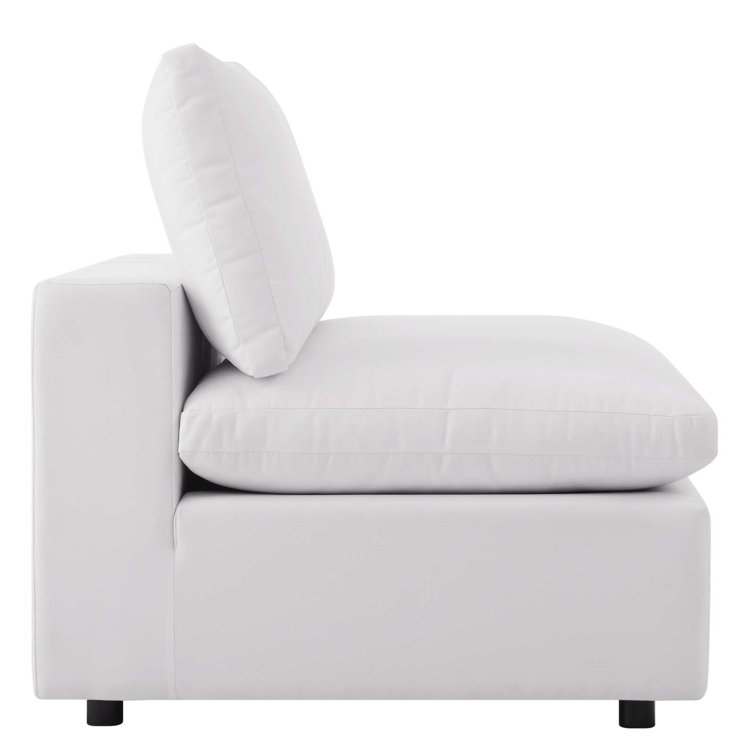 Commix 36" Plush Outdoor Patio Armless Chair in White