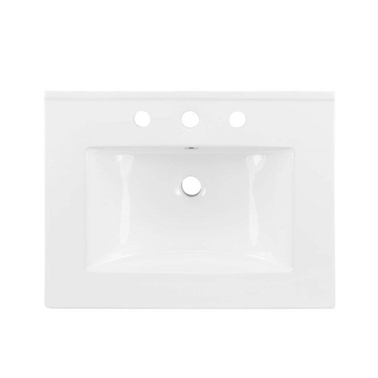 Cayman 24" White Ceramic Above-Counter Bathroom Sink