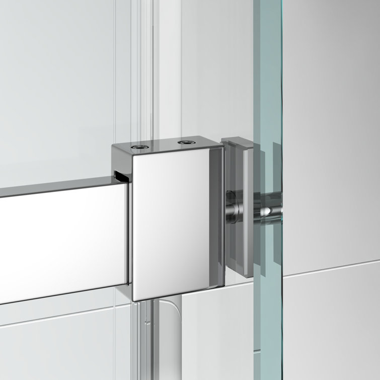 Chrome Finish Frameless Clear Glass Sliding Shower Enclosure