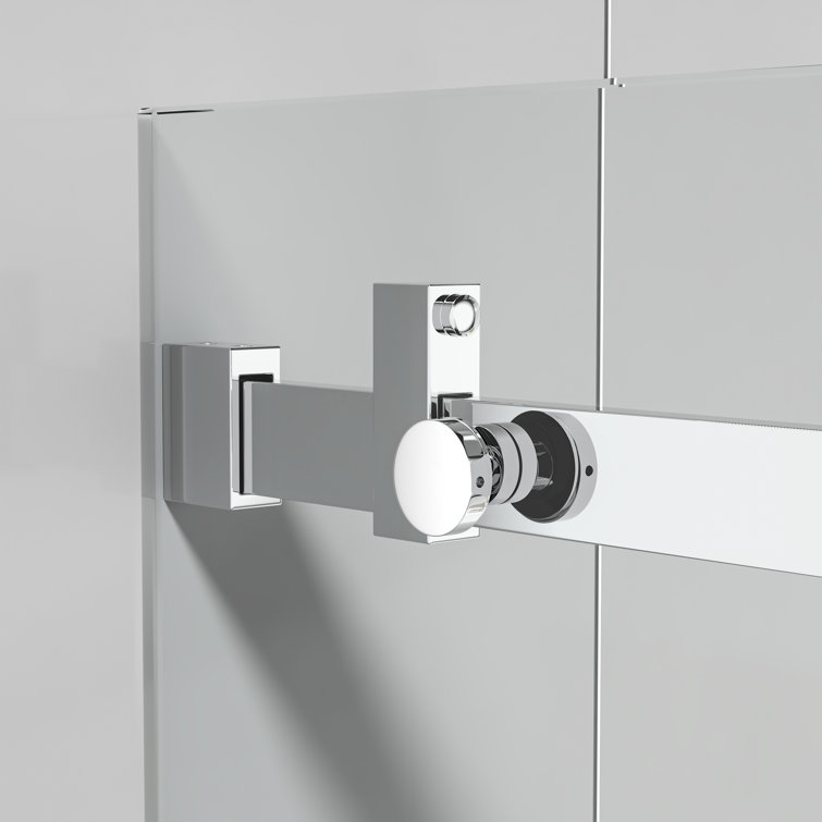 Chrome Finish Frameless Clear Glass Sliding Shower Enclosure