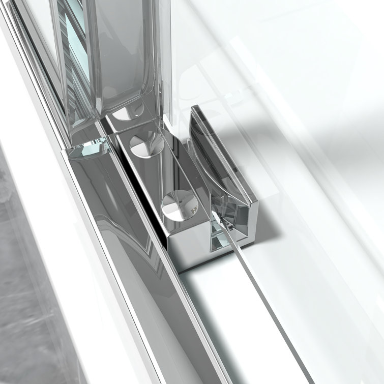 Chrome Finish Frameless Clear Glass Sliding Shower Enclosure