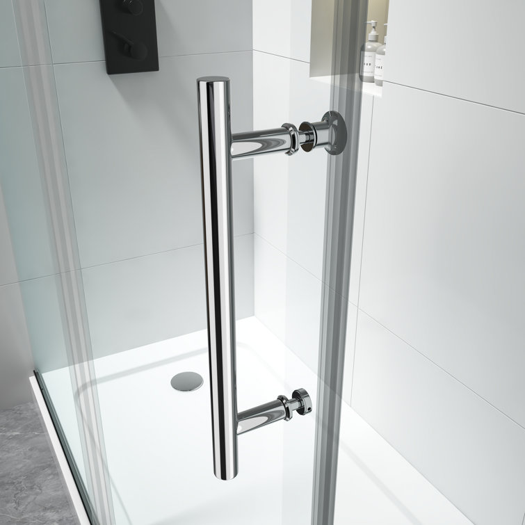 Chrome Finish Frameless Clear Glass Sliding Shower Enclosure
