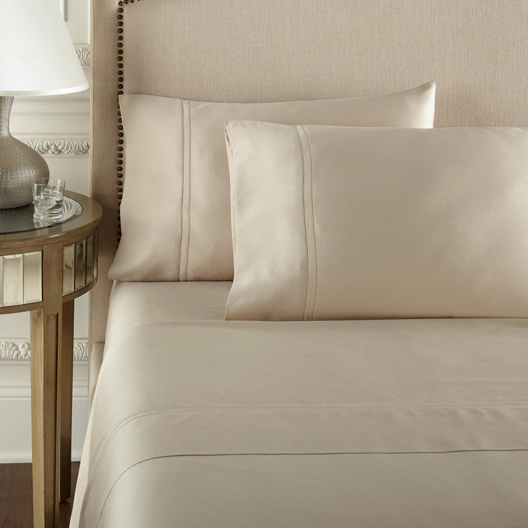 Yalda Tan Queen Egyptian Cotton Sateen Sheet Set