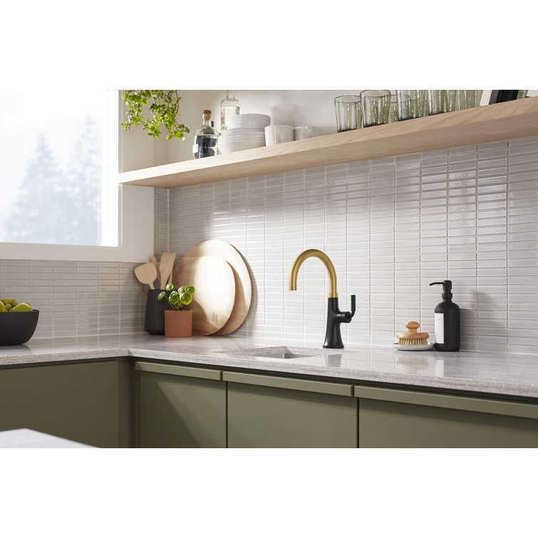 Sleek Satin Stainless Steel 12.25" Modern Bar Faucet