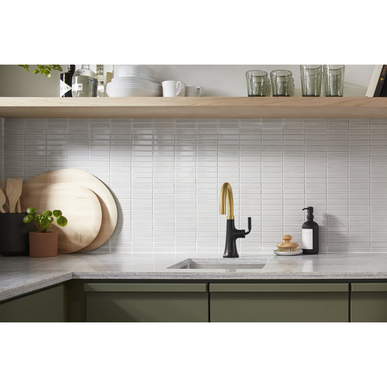 Sleek Satin Stainless Steel 12.25" Modern Bar Faucet