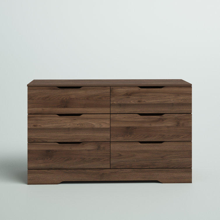 Holland 6-Drawer Double Dresser in Natural Walnut with Soft Close