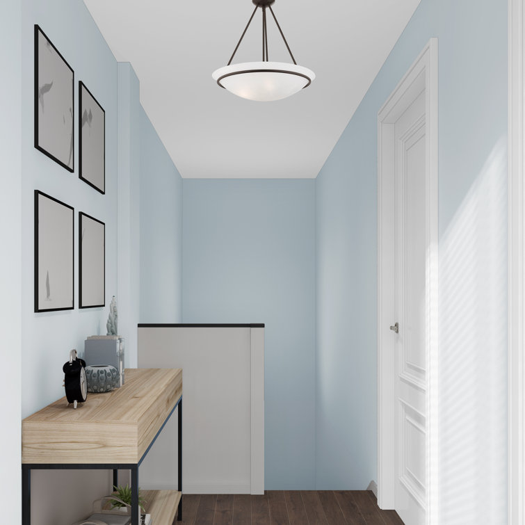 Newburgh 22" Bronze and White Alabaster Glass Bowl Pendant