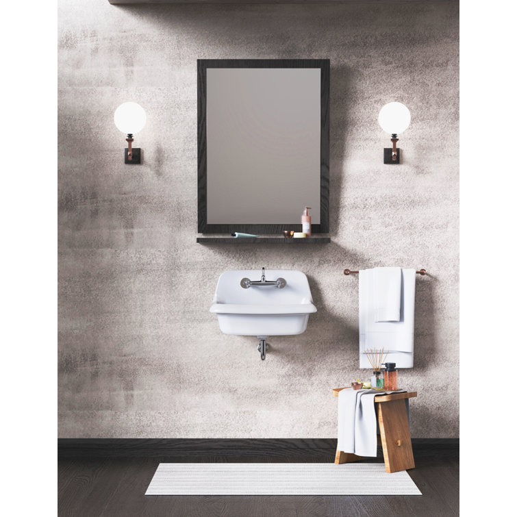 24-Inch White Ceramic Wall-Mounted Farmhouse Utility Sink