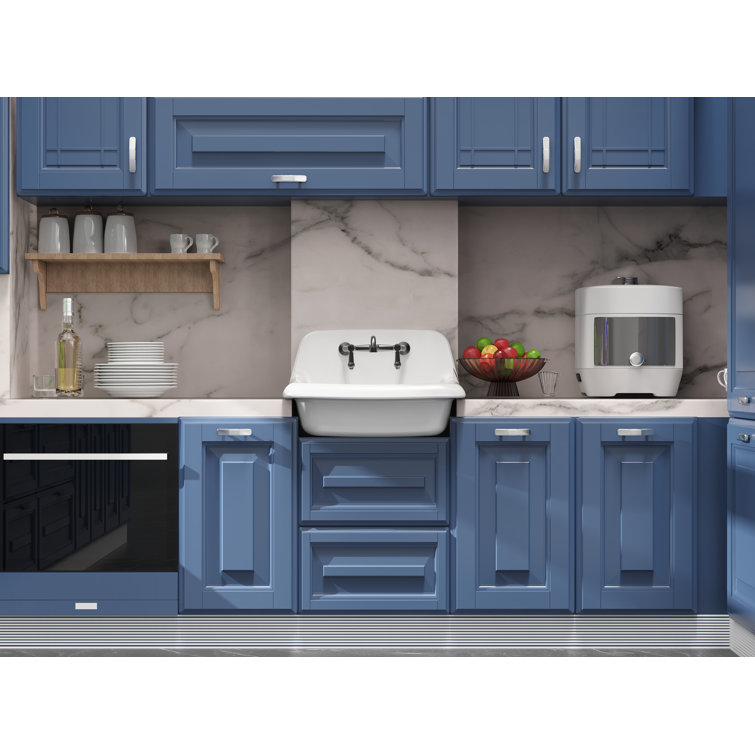 24-Inch White Ceramic Wall-Mounted Farmhouse Utility Sink
