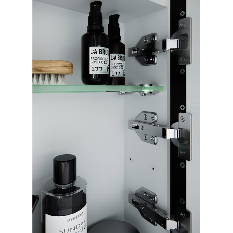 Black Stainless Steel Recessed Medicine Cabinet with Mirror