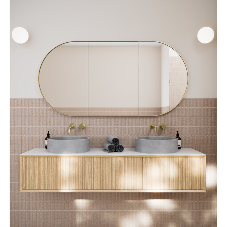 White 60" x 30" Recessed Medicine Cabinet with Adjustable Shelves