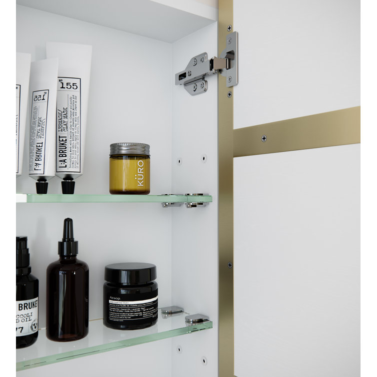 White 60" x 30" Recessed Medicine Cabinet with Adjustable Shelves