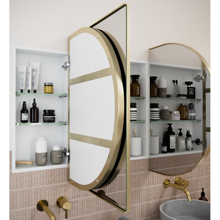 White 60" x 30" Recessed Medicine Cabinet with Adjustable Shelves