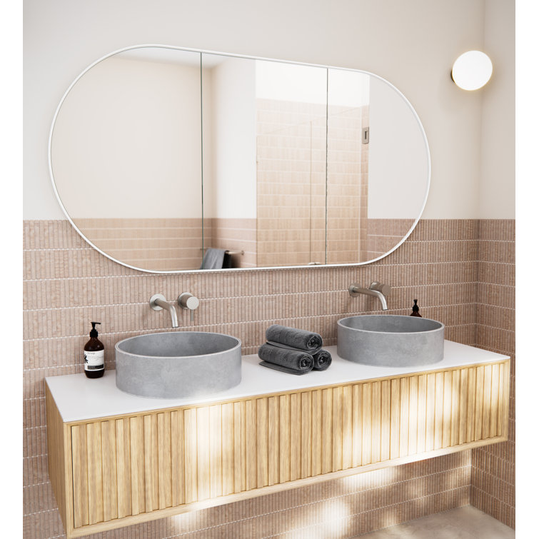 White 60" x 30" Recessed Medicine Cabinet with Adjustable Shelves