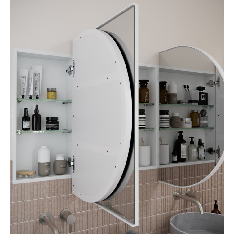 White 60" x 30" Recessed Medicine Cabinet with Adjustable Shelves