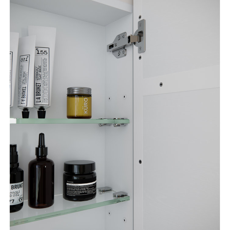 White 60" x 30" Recessed Medicine Cabinet with Adjustable Shelves
