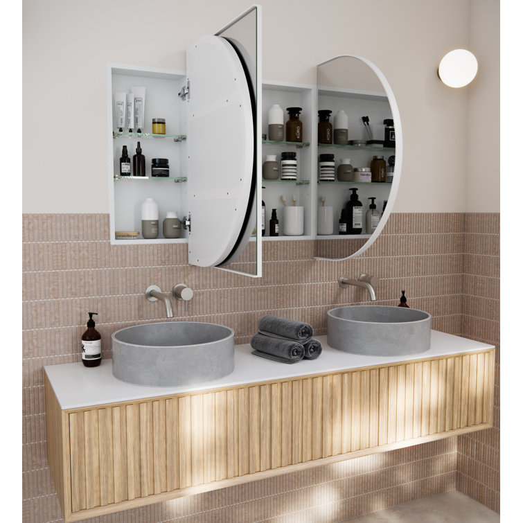 White 60" x 30" Recessed Medicine Cabinet with Adjustable Shelves