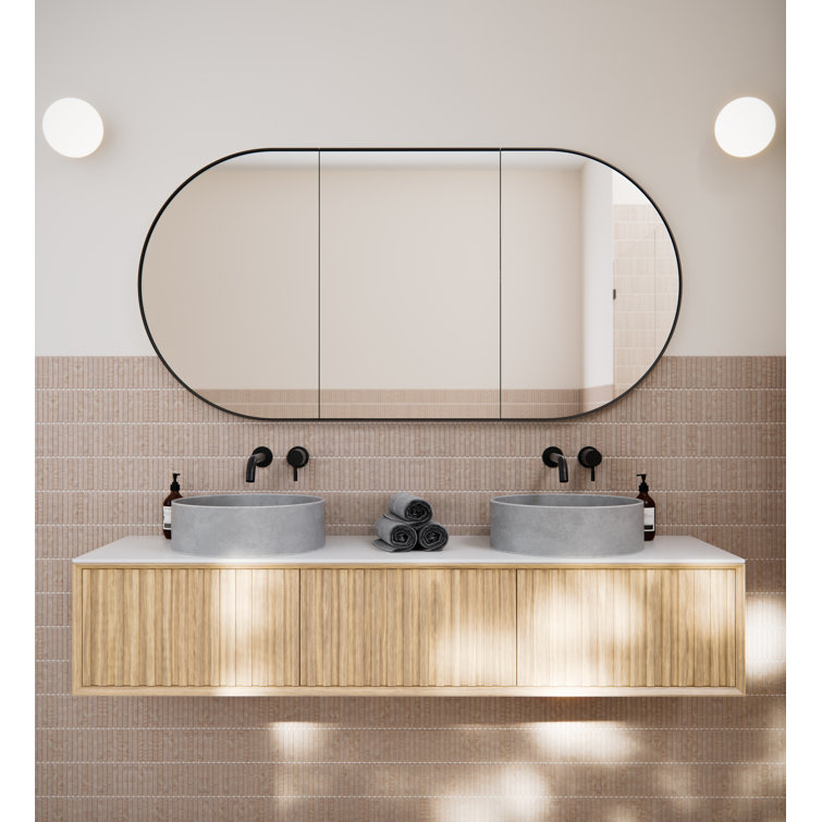 White 60" x 30" Recessed Medicine Cabinet with Adjustable Shelves