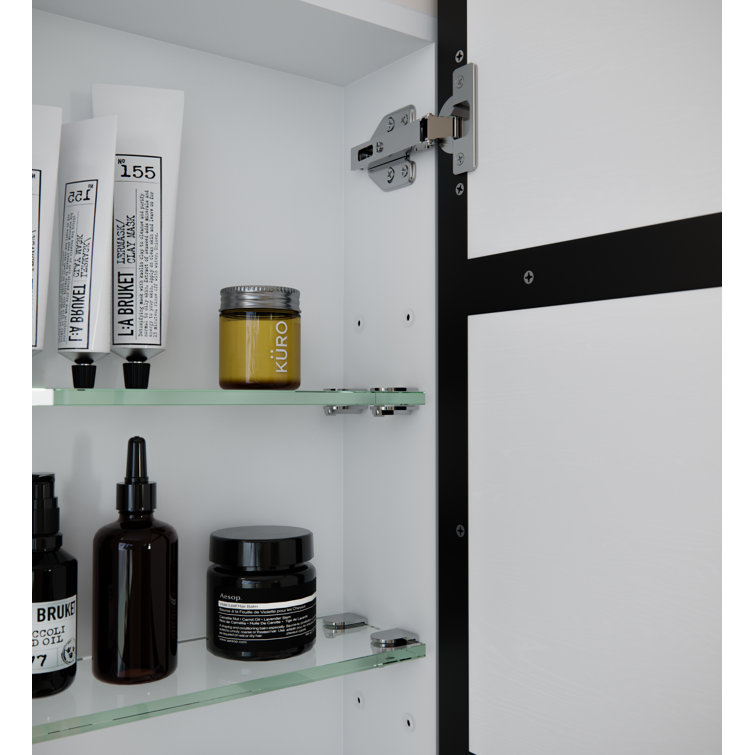 White 60" x 30" Recessed Medicine Cabinet with Adjustable Shelves