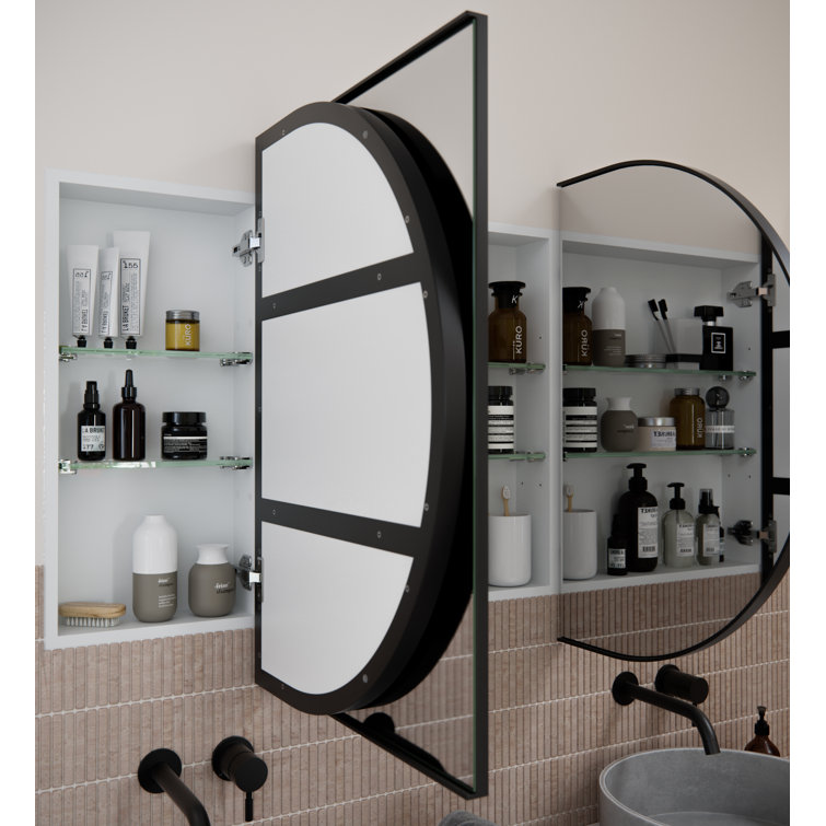White 60" x 30" Recessed Medicine Cabinet with Adjustable Shelves