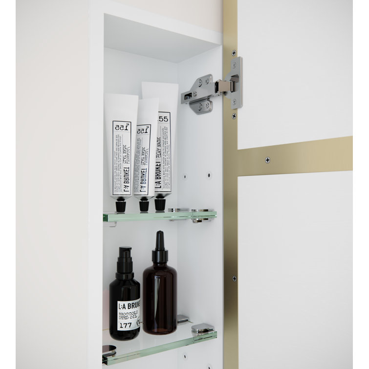 Black Framed Oval Recessed Medicine Cabinet with Mirror