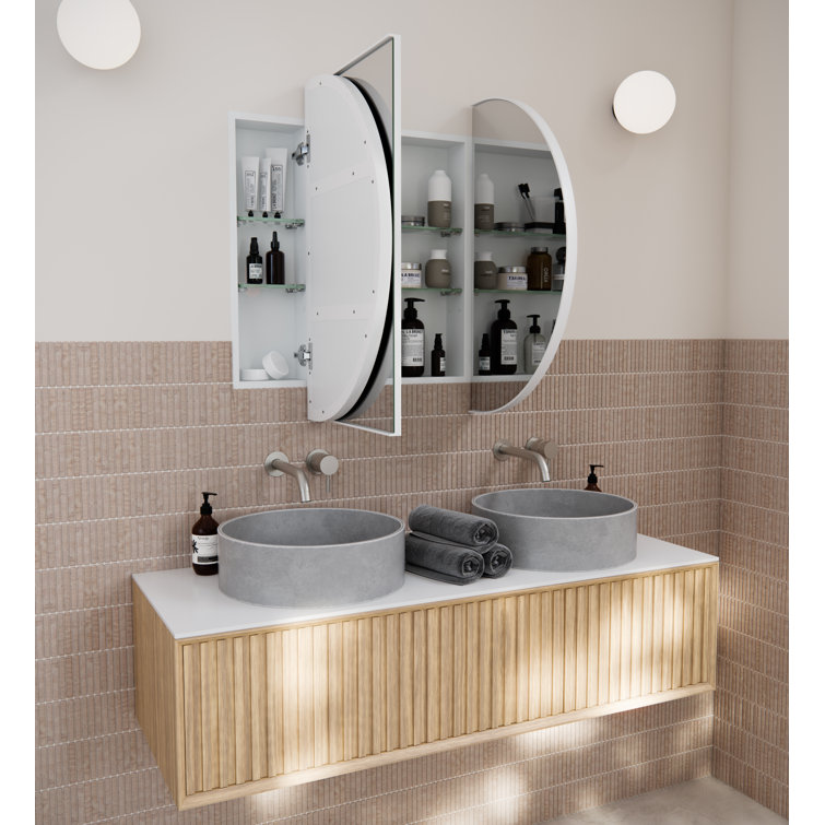 White 60" x 30" Recessed Medicine Cabinet with Adjustable Shelves