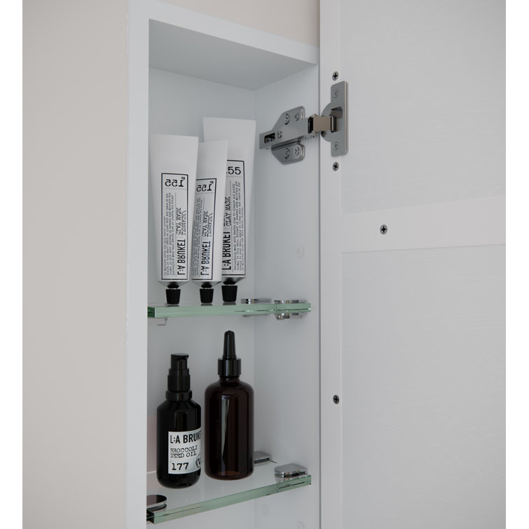 White 60" x 30" Recessed Medicine Cabinet with Adjustable Shelves