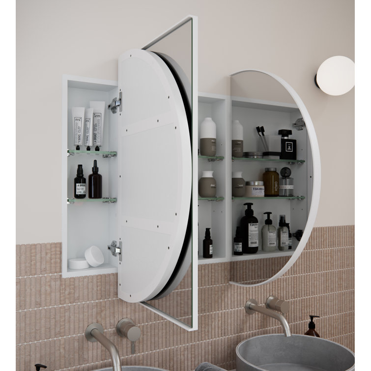 White 60" x 30" Recessed Medicine Cabinet with Adjustable Shelves