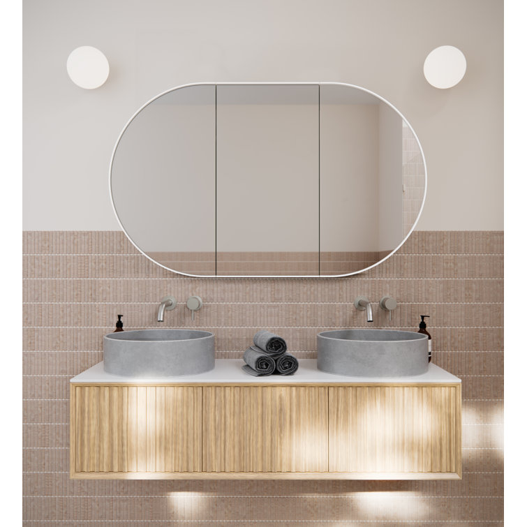 White 60" x 30" Recessed Medicine Cabinet with Adjustable Shelves