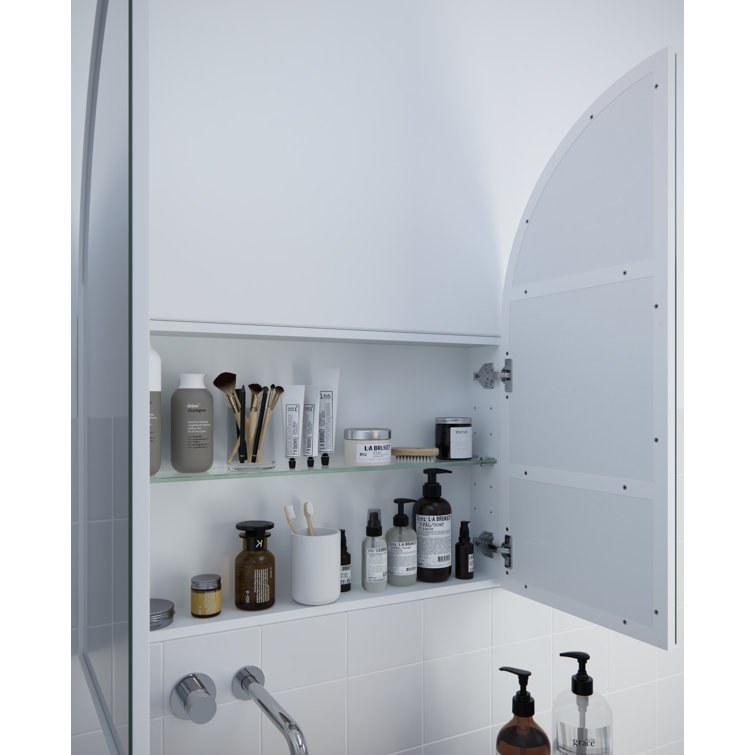 White Arch Shape Two Door Steel Medicine Cabinet