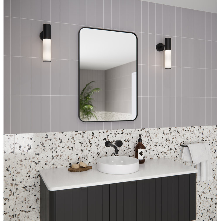 Black Stainless Steel Recessed Medicine Cabinet with Mirror
