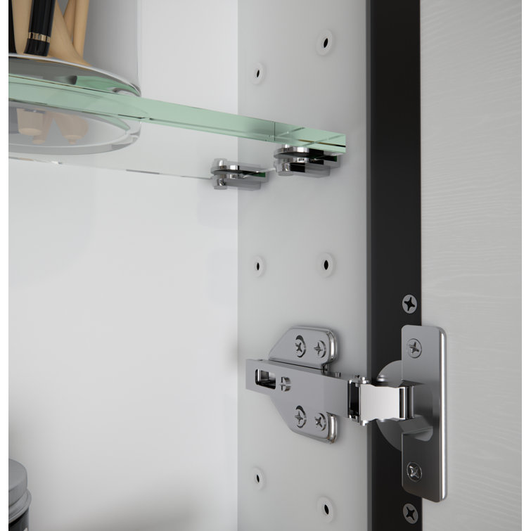 Black Stainless Steel Recessed Medicine Cabinet with Mirror
