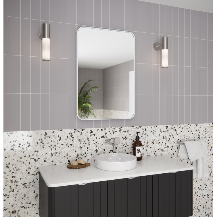 White Stainless Steel Recessed Medicine Cabinet with Adjustable Shelves