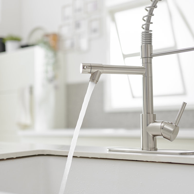 Brushed Nickel Single Handle Pull Down Kitchen Faucet