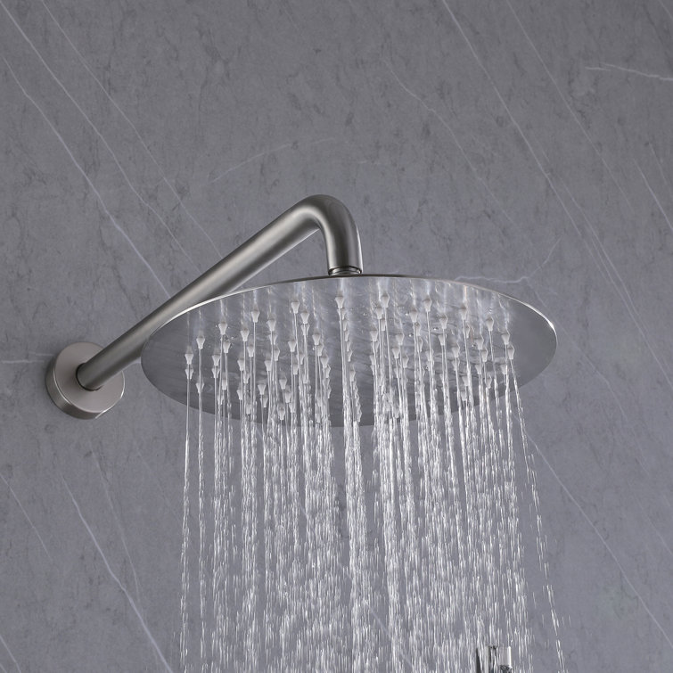 Large Brushed Nickel Rain Shower Faucet with Handheld