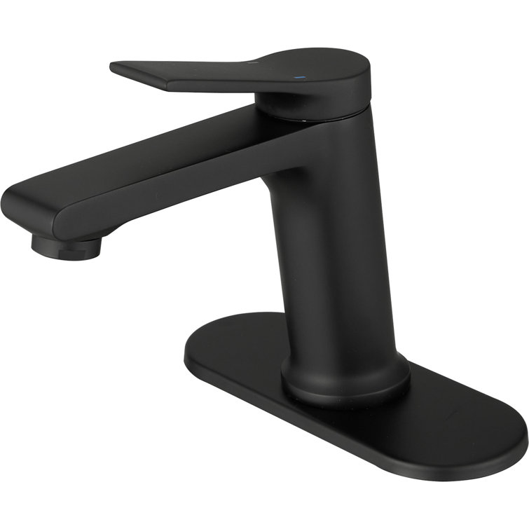 Matte Black Single-Handle Bathroom Faucet with Nickel Finish